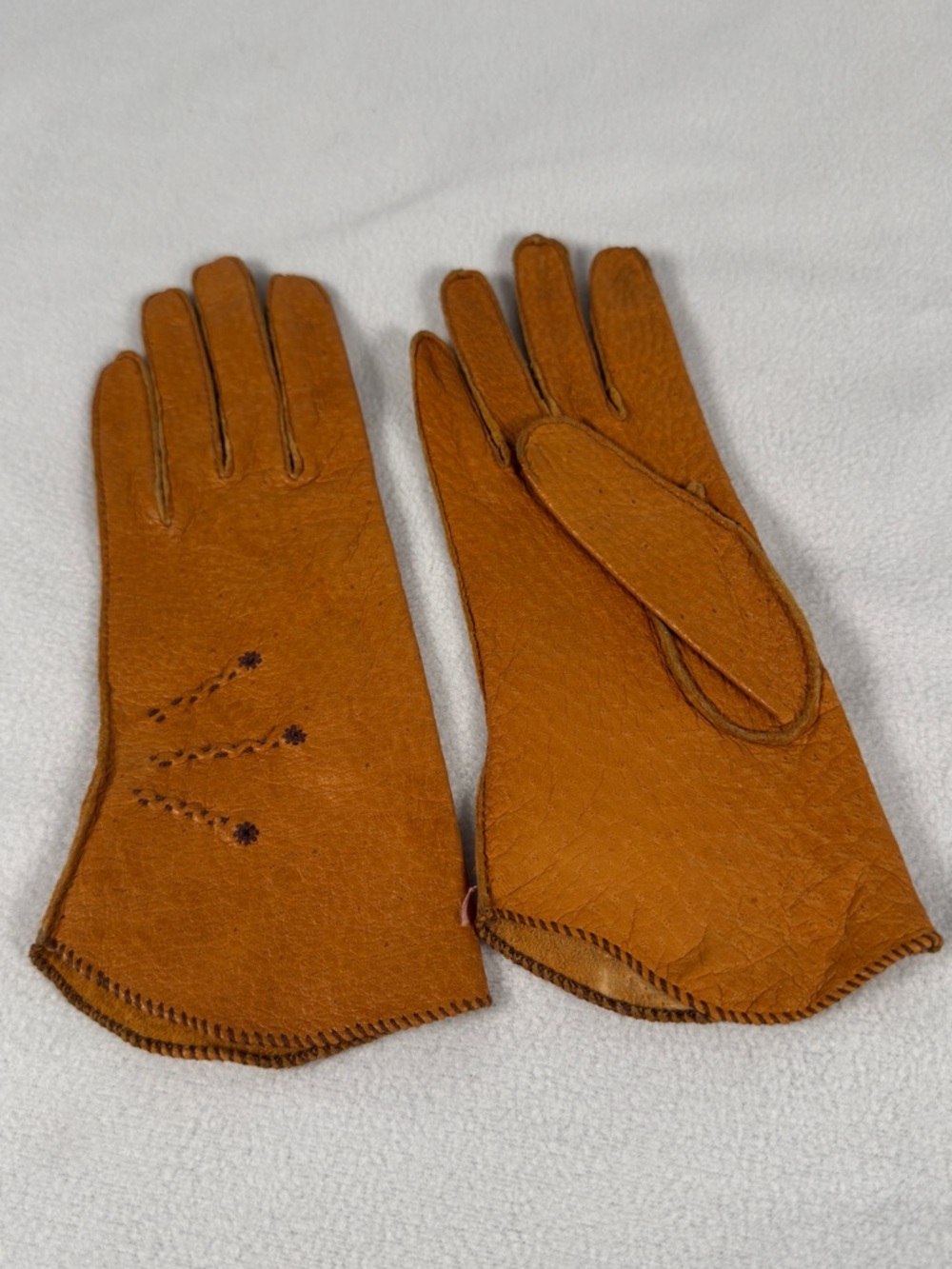 Vintage Designer Castiglione Italian Women’s Brown Leather Gloves